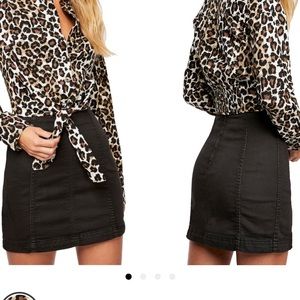 Free People Modern Femme Mini Skirt in Black